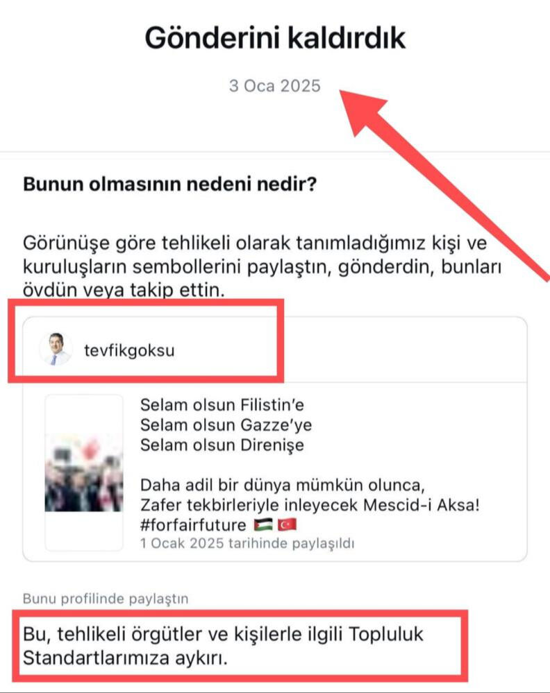 İsrail zulmüne perde oldular! Instagram'dan Esenler Belediye Başkanı Tevfik Göksu’nun paylaşımına sansür - 1. Resim