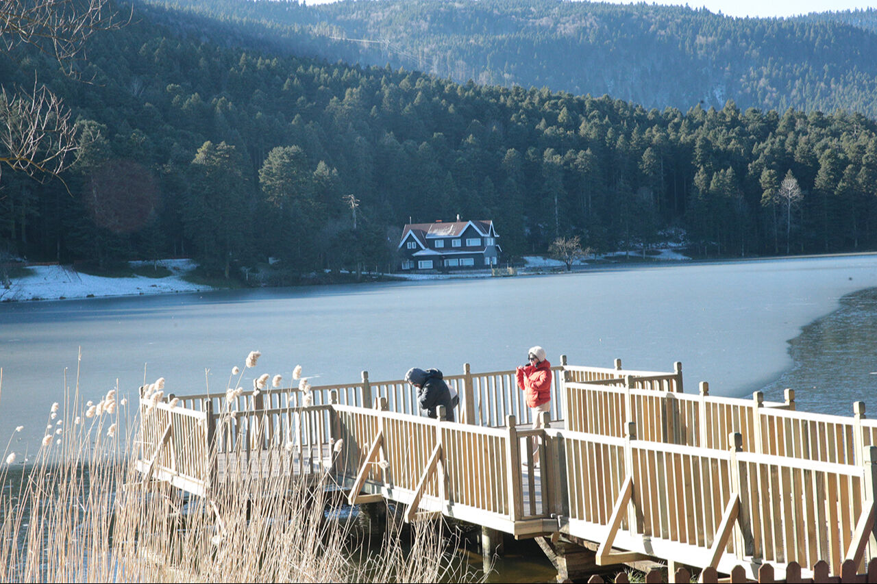 Bolu Gölcük Tabiat Parkı buz tuttu - 1. Resim