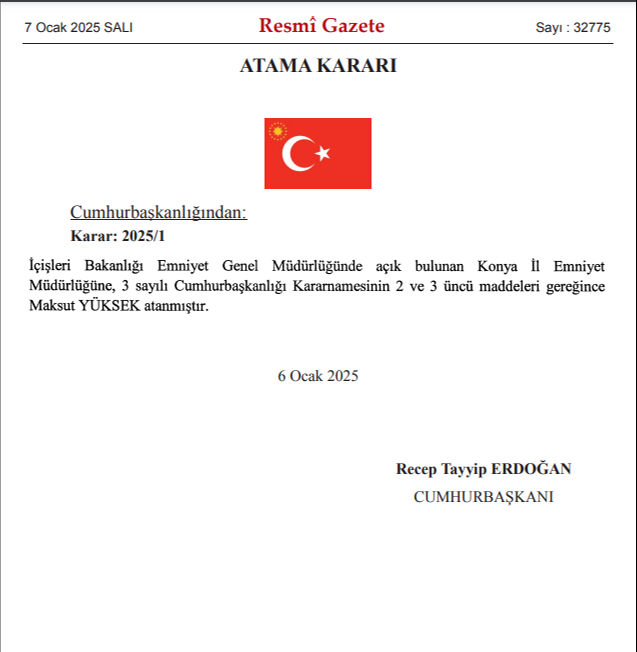 Cumhurbaşkanı Erdoğan'dan Resmi Gazete'de atama kararı - 1. Resim