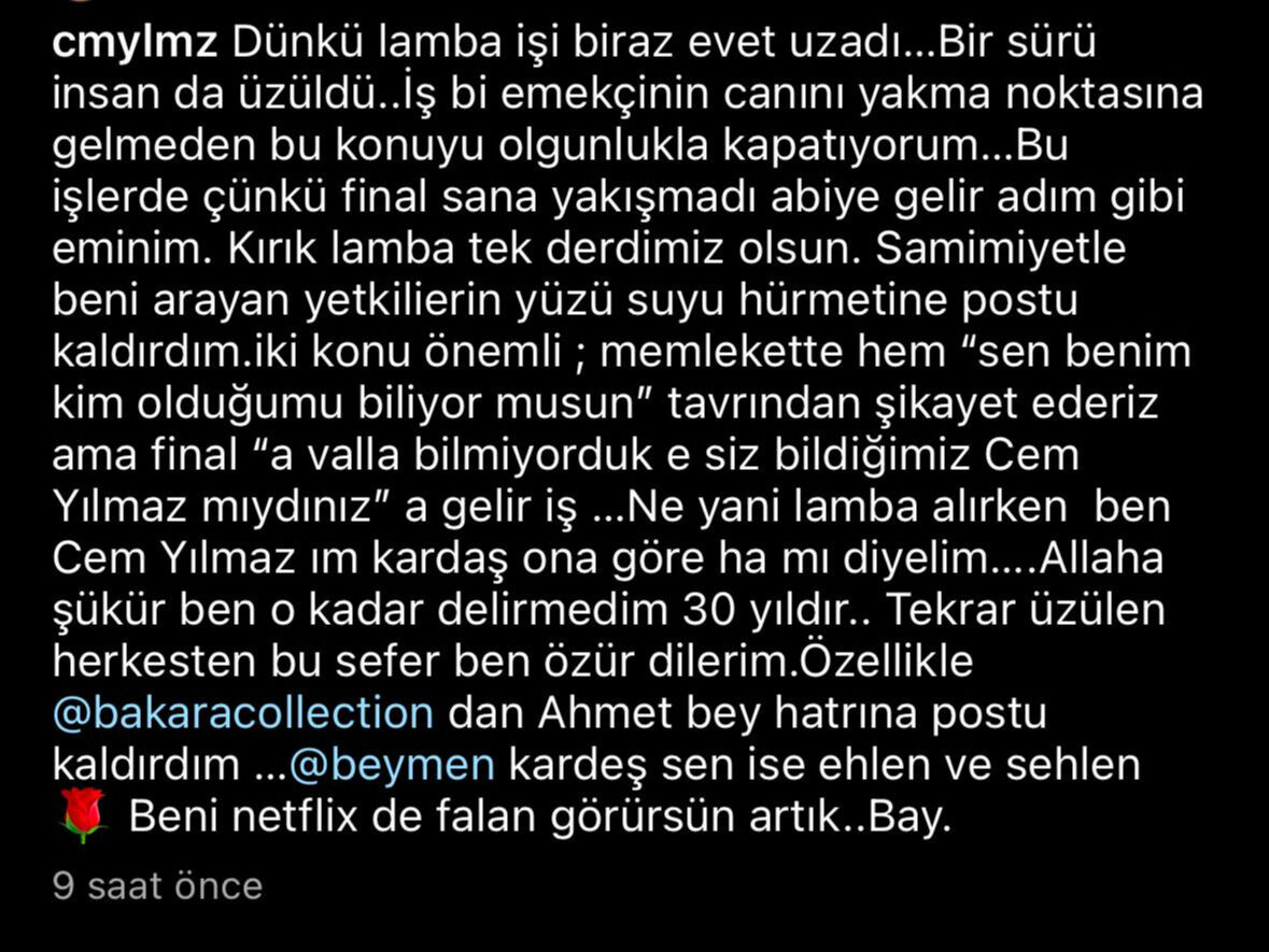 Cem Yılmaz lamba olayı nedir? Ünlü markaya isyan ettikten sonra paylaşımını sildi - 2. Resim