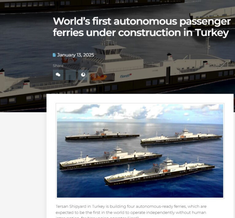Dünyanın ilk otonom feribotları Türkiye’den yola çıkıyor: Norveç 'şaşkınız' dedi! - 1. Resim