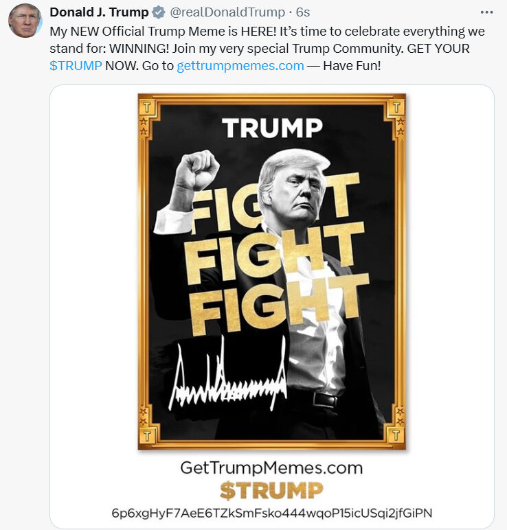 Trump coin nedir? Donald Trump  "meme coin" çıkardığını duyurdu - 1. Resim