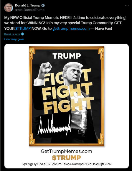 Trump coin çıktı, değeri kısa sürede adeta 'uçtu'! 