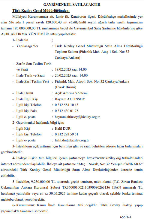 120 bin metrekare! Kızılay dev tarlayı satışa çıkardı, işte istenen ücret  - 1. Resim