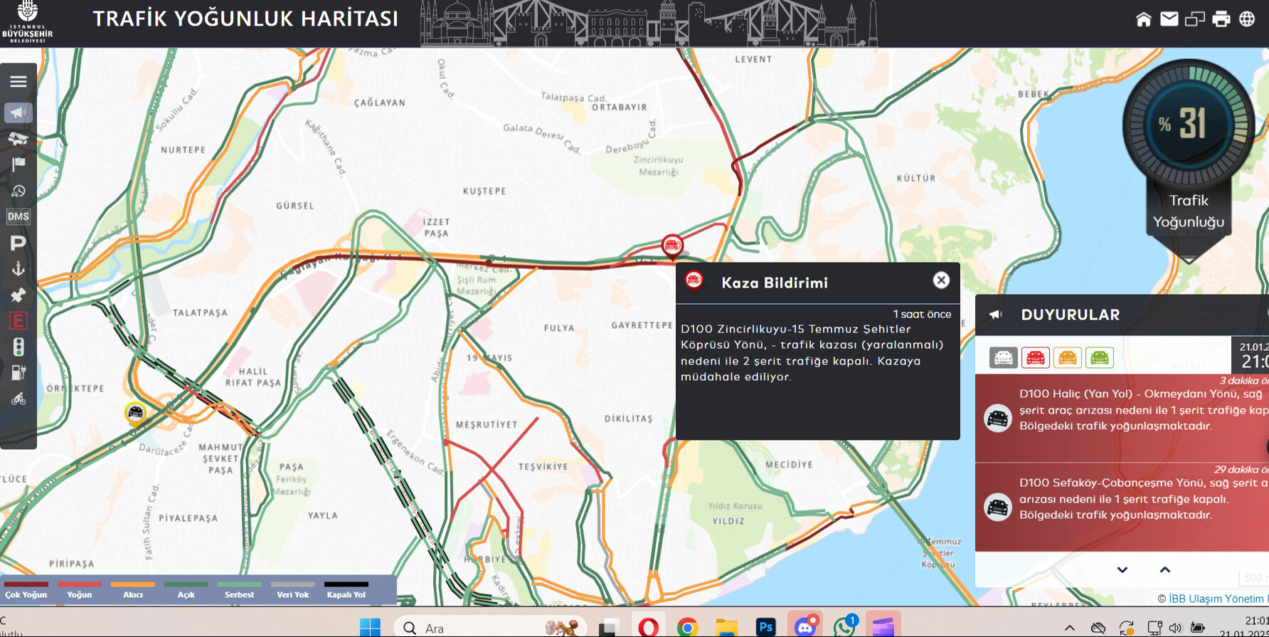 D-100'de metrobüs kazası! 15 Temmuz Şehitler Köprüsü trafiğe kapandı D-100'de metrobüs kazası! 15 Temmuz Şehitler Köprüsü trafiğe kapandı - 1. Resim