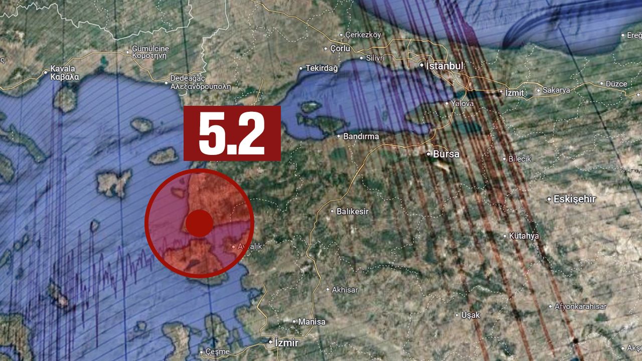 Çanakkale açıklarında 5.2 büyüklüğünde deprem!