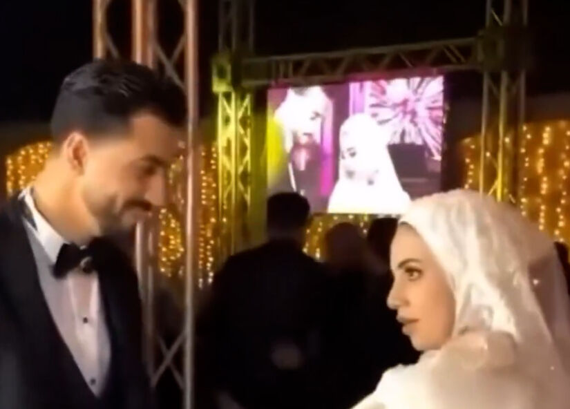 Damadın pasta seremonisinde yaptığı hareket gelini sinirlendirdi! Sosyal medyada viral olan anlar - 1. Resim