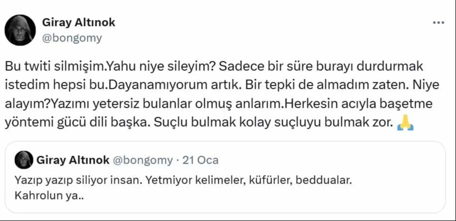 Tepki gelince paylaşımını sildiği iddia edilmişti! Giray Altınok konu ile ilgili açıklama yaptı - 2. Resim