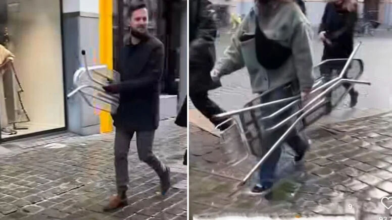 Belçika’da Gazze İçin çarpıcı protesto: Pankartlı mesaj gündem oldu - 1. Resim