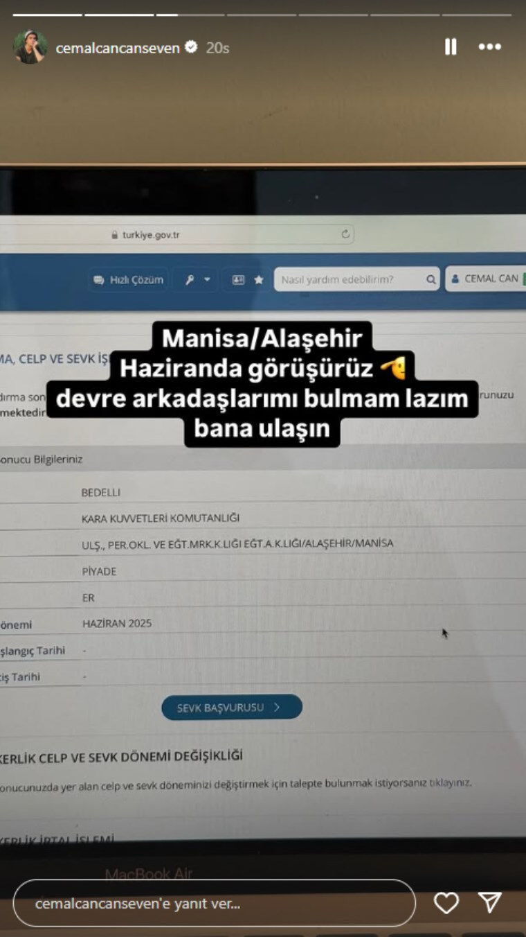 Cemal Can Canseven nerede askerlik yapacağını açıkladı! "Bana ulaşın" - 2. Resim