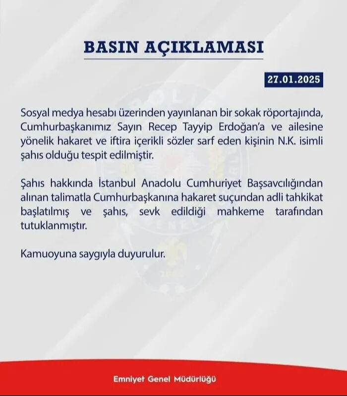 Sokak röportajında Cumhurbaşkanı Erdoğan'a hakaret etmişti, tutuklandı! - 1. Resim
