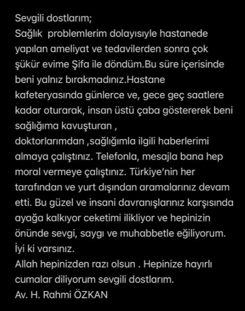 Rahmi Özkan sağlık durumu son durum - 1. Resim