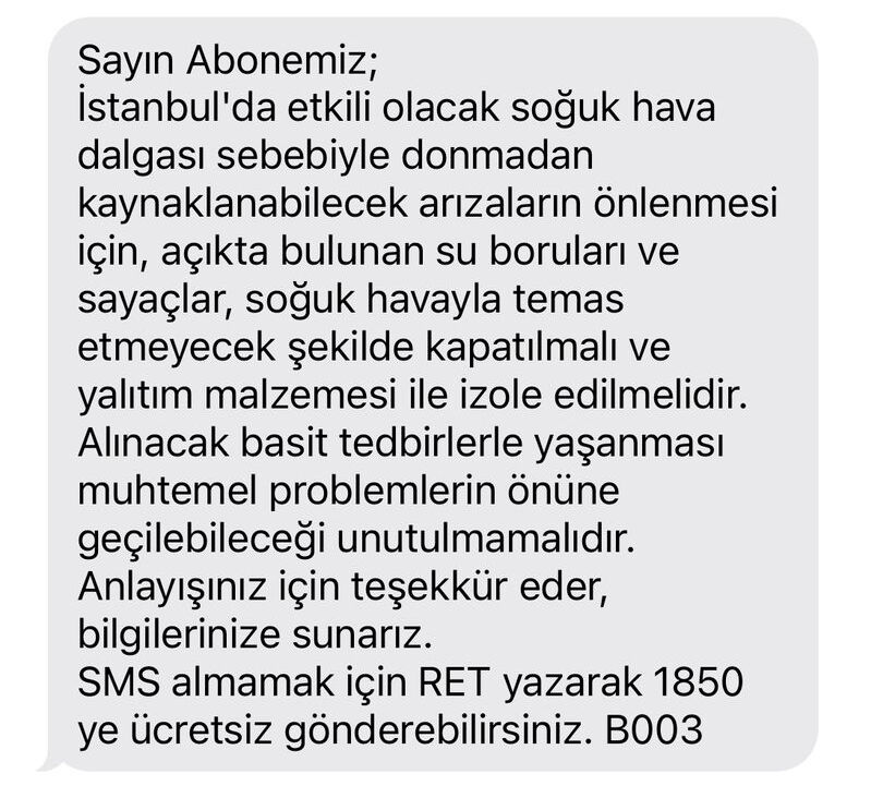 تحذير من إيسكي إلى سكان إسطنبول! تم إرسال نفس الرسالة إلى آلاف الهواتف - الصورة 1