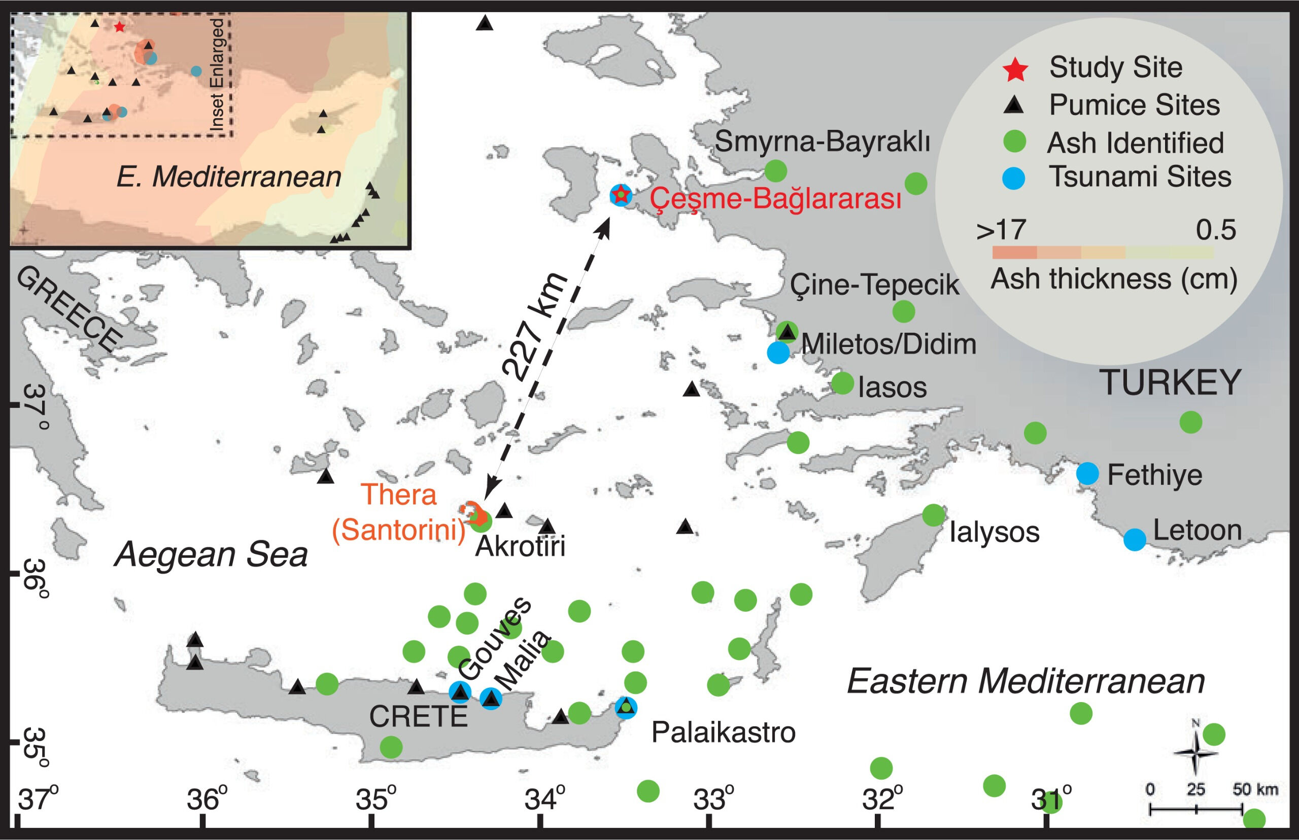 Santorini Yanardağı’nın 3 bin 500 yıl önceki patlamasının izleri Türkiye’de Santorini Yanardağı’nın 3 bin 500 yıl önceki patlamasının izleri Türkiye’de - 2. Resim