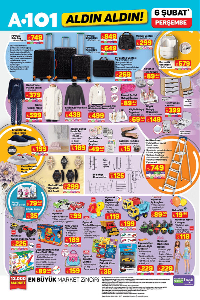 6 Şubat A101 aktüel kataloğunda neler var? Aldın Aldın ürünleri arasında Hot Wheels üçlü araba, tuşu telefon, oyuncu koltuğu ve IPL cihazı bulunuyor! 6 Şubat A101 aktüel kataloğunda neler var? Aldın Aldın ürünleri arasında Hot Wheels üçlü araba, tuşu telefon, oyuncu koltuğu ve IPL cihazı bulunuyor! - 5. Resim