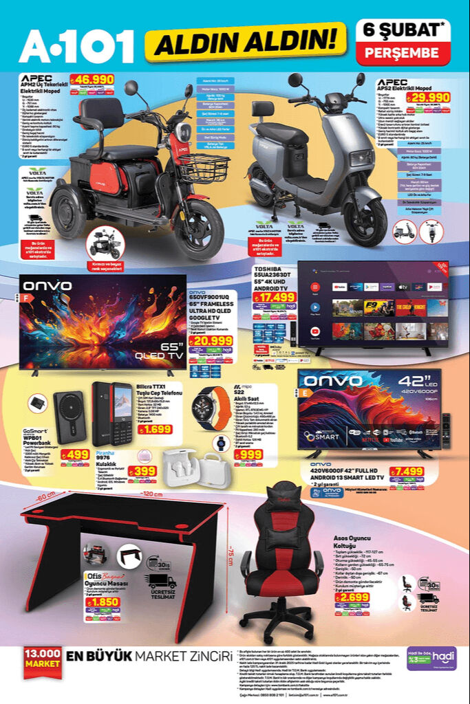 6 Şubat A101 aktüel kataloğunda neler var? Aldın Aldın ürünleri arasında Hot Wheels üçlü araba, tuşu telefon, oyuncu koltuğu ve IPL cihazı bulunuyor! 6 Şubat A101 aktüel kataloğunda neler var? Aldın Aldın ürünleri arasında Hot Wheels üçlü araba, tuşu telefon, oyuncu koltuğu ve IPL cihazı bulunuyor! - 1. Resim