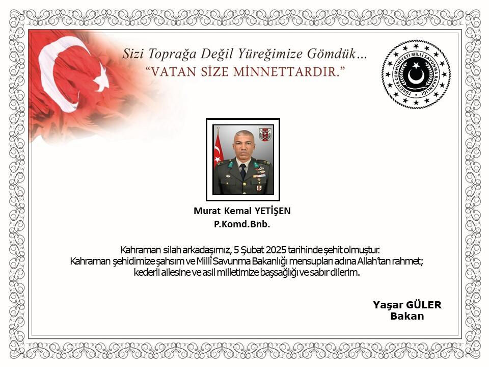 Pençe-Kilit kahramanı Binbaşı Murat Kemal Yetişen şehit oldu - 1. Resim