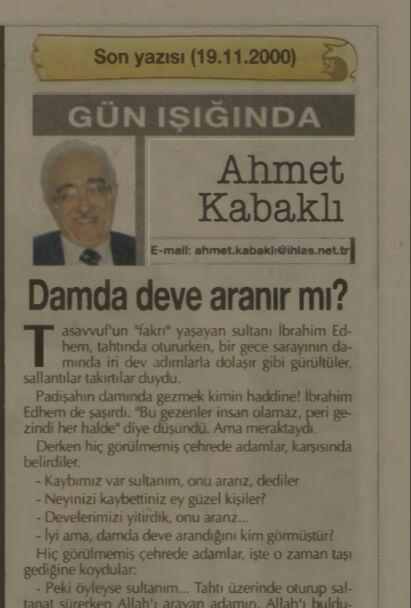 Asırlar arasında köprü oldu! Edebiyatın velut kalemi Ahmet Kabaklı'nın unutulmayan yazısı - 2. Resim