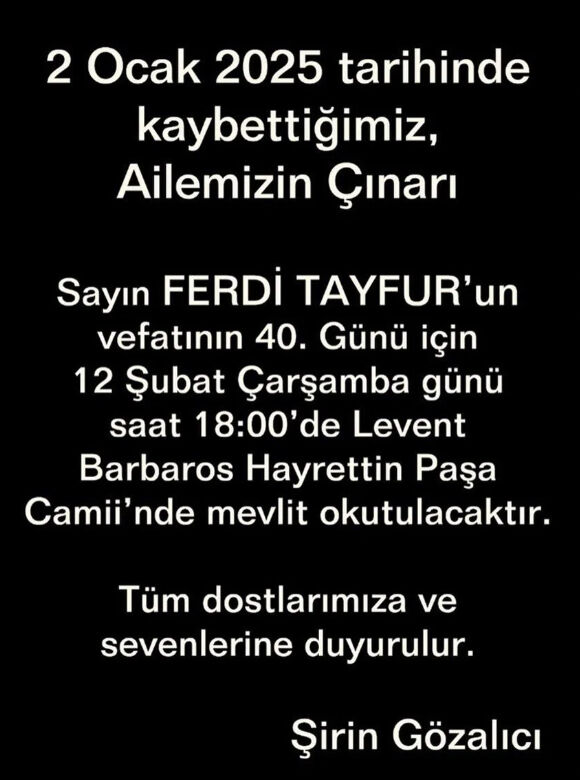 Ferdi Tayfur'un ailesinde yeni kriz! İki farklı yerde mevlit okutulacak - 1. Resim