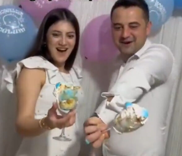 Cinsiyet öğrenme partisinde pasta şoku! İçinden ne pembe ne mavi çıktı - 2. Resim