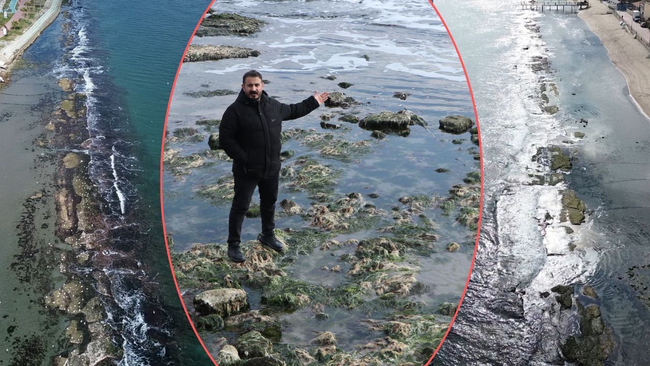 Vatandaş şaşkın... Sular çekildi, Marmara Denizi&#039;ndeki &quot;Kral Yolu&quot; ortaya çıktı: Normalde suyun altında kalıyordu!