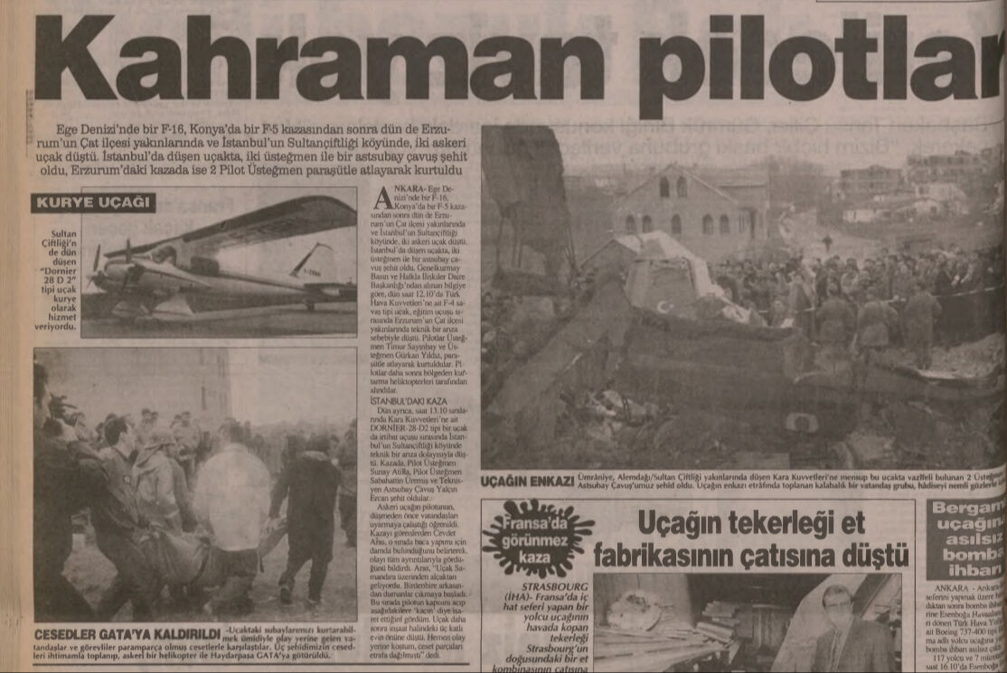 BİR ZAMANLAR TÜRKİYE — Çocukları görünce kendilerini feda eden kahraman pilotlar! (15 Şubat 1995) - 2. Resim