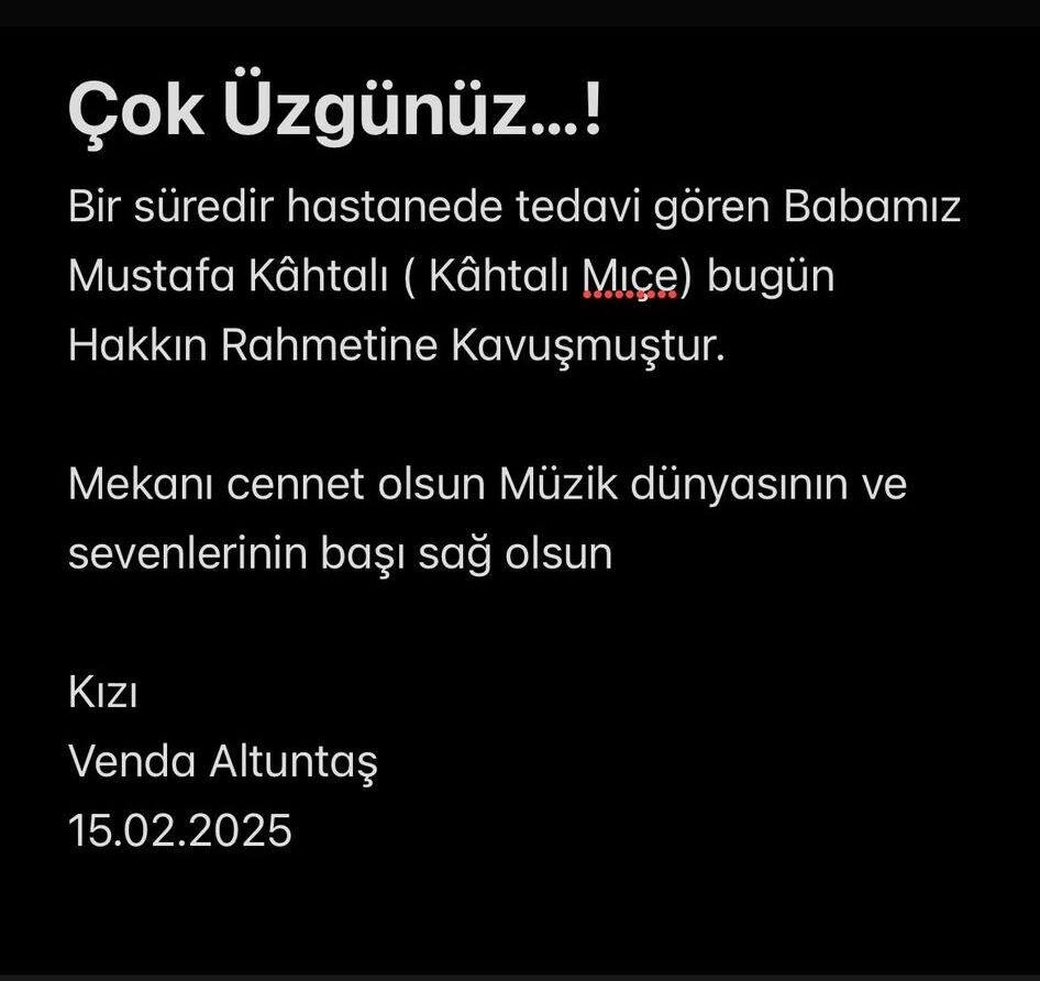 Sevenlerinden dua istemişti! Kahtalı Mıçe hayatını kaybetti - 1. Resim