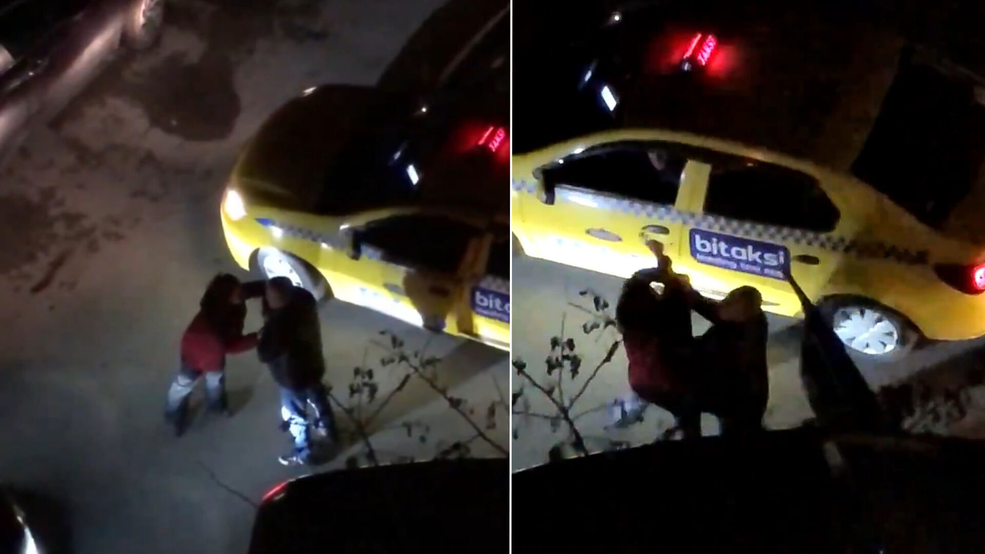 Taksi şoförü ve kadın yolcu birbirine girdi! Ters yön kavgası kameralarda - 1. Resim