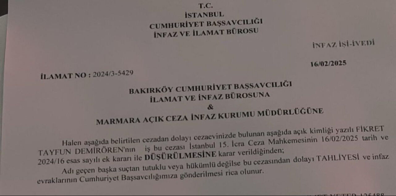 Tayfun Demirören'e tahliye kararı! Milyonlarca liralık karşılıksız çekleri ailesi ödedi - 1. Resim