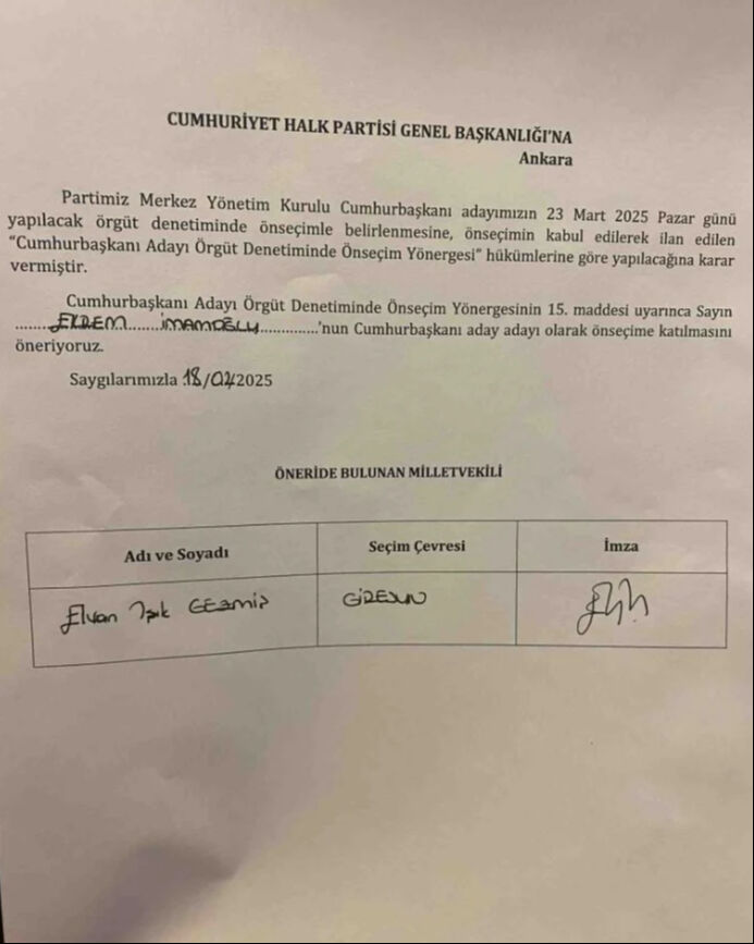 CHP'de İmamoğlu seferberliği! İmzalar gelmeye başladı CHP'de İmamoğlu seferberliği! İmzalar gelmeye başladı - 1. Resim
