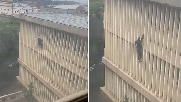 Mahkemede film gibi firar! Hırsız, pencereden tırmanarak 3. kattan aşağı atladı - 2. Resim