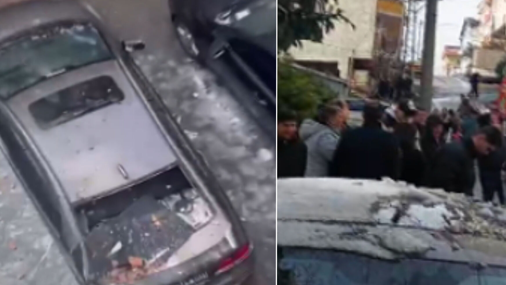 Küçükçekmece'de yıldırım düştü! Binadan kopan parçalar araçlara zarar verdi Küçükçekmece'de yıldırım düştü! Binadan kopan parçalar araçlara zarar verdi - 1. Resim