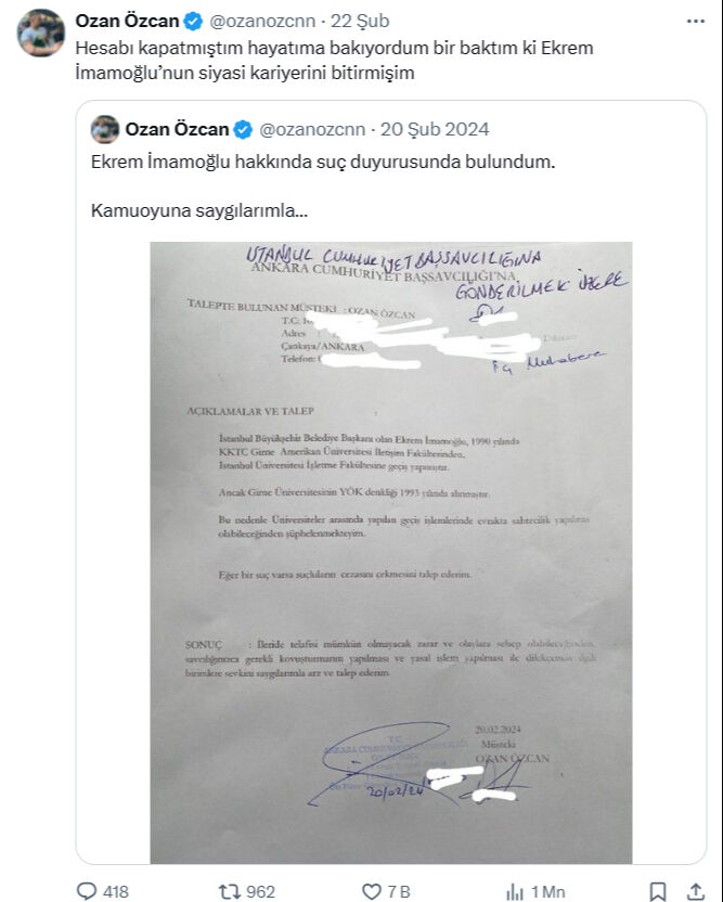 Ozan Özcan kimdir? İmamoğlu'nun diplomasını şikayet eden isim - 2. Resim