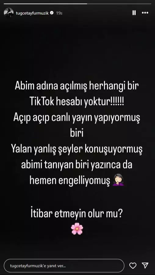 Tuğçe Tayfur'dan Timur Turanbayburt uyarısı!  Tuğçe Tayfur'dan Timur Turanbayburt uyarısı!