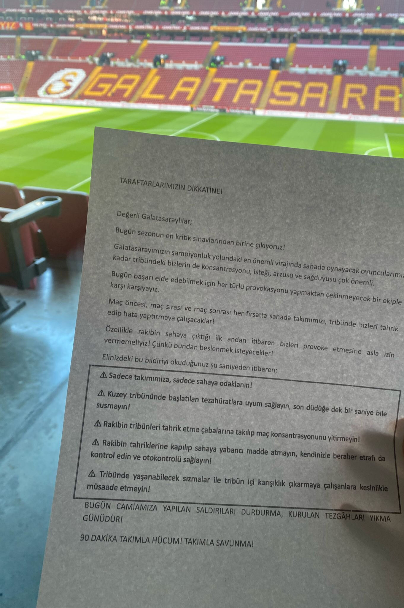 Ultraslan'dan Galatasaray taraftarına not!  Ultraslan'dan Galatasaray taraftarına not!