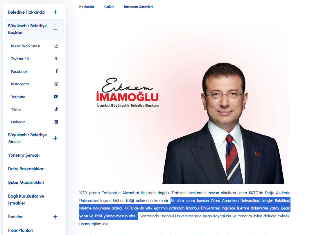 Ekrem İmamoğlu'nun özgeçmişinde çelişki mi var? 'Sahte diploma' soruşturmasında 'yatay geçiş' gizemi Ekrem İmamoğlu'nun özgeçmişinde çelişki mi var? 'Sahte diploma' soruşturmasında 'yatay geçiş' gizemi - 3. Resim