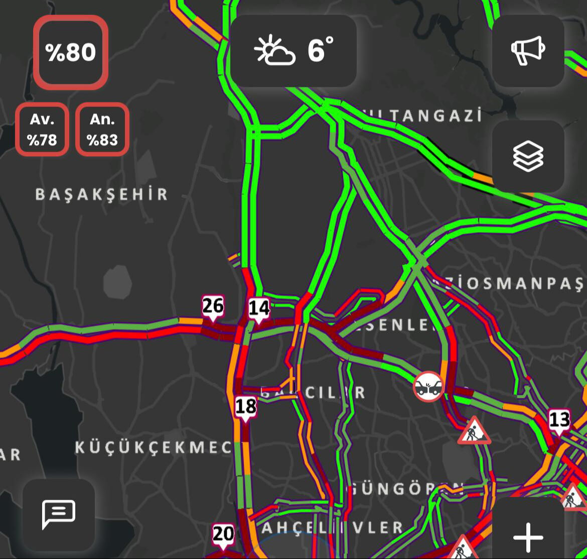 İstanbul’da trafik yoğunluğu yüzde 80’e çıktı İstanbul’da trafik yoğunluğu yüzde 80’e çıktı - 1. Resim