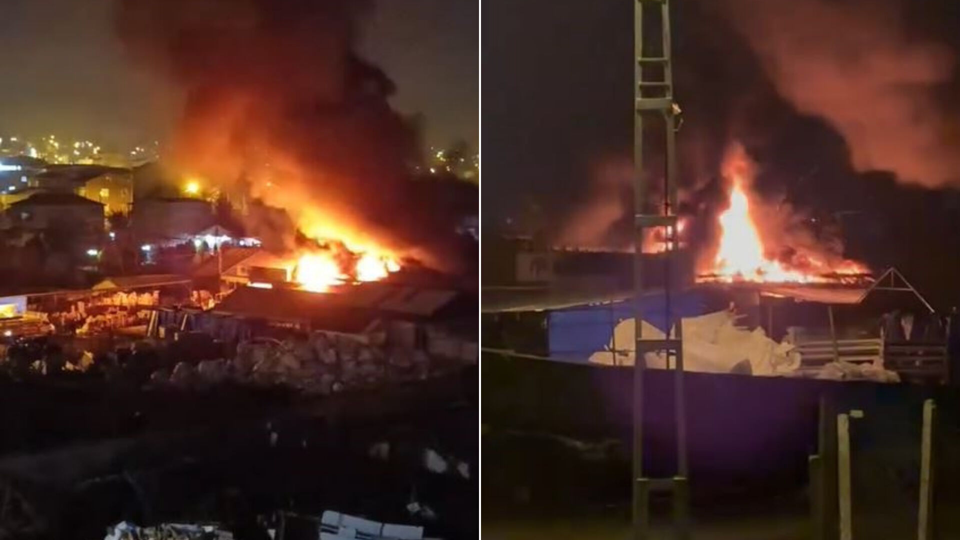 İstanbul'da korkutan yangın! Alev alev yanan fabrikada patlama sesleri İstanbul'da korkutan yangın! Alev alev yanan fabrikada patlama sesleri - 1. Resim