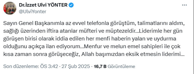Devlet Bahçeli son sağlık durumu nasıl? Bahçeli son durum hakkında yeni açıklama Devlet Bahçeli son sağlık durumu nasıl? Bahçeli son durum hakkında yeni açıklama - 1. Resim