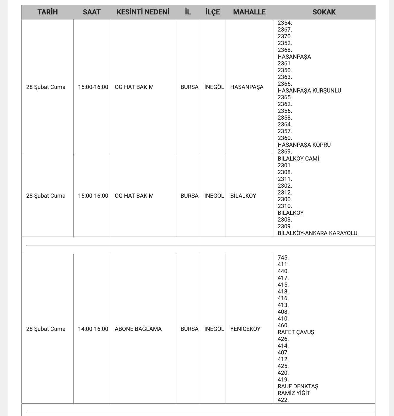 Bursa'da elektrikler ne zaman gelecek? Bursa'da elektrik kesintisi yaşanacak iller belli oldu - 6. Resim