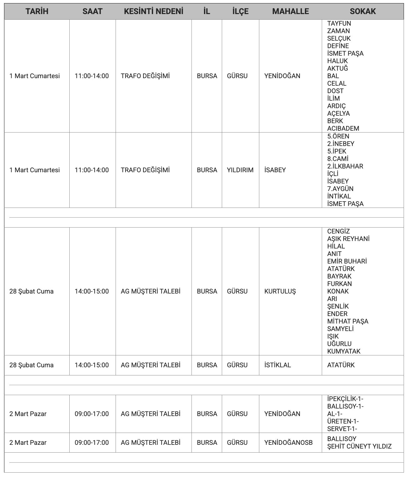 Bursa'da elektrikler ne zaman gelecek? Bursa'da elektrik kesintisi yaşanacak iller belli oldu - 5. Resim