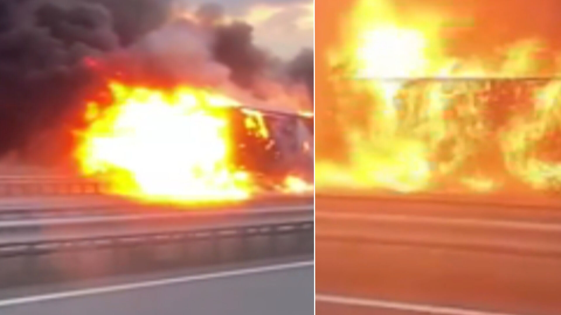 Kuzey Marmara Otoyolu'nda facia! Seyir halindeki tır alev alev yandı - 1. Resim