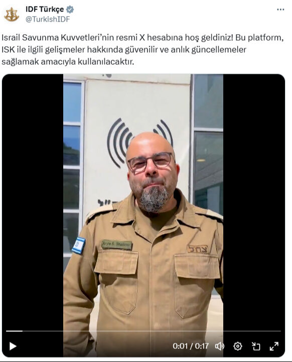 İsrail ordusu Türkçe X hesabı açtı! Konuşan asker Arye Shalicar eski gangster çıktı - 1. Resim