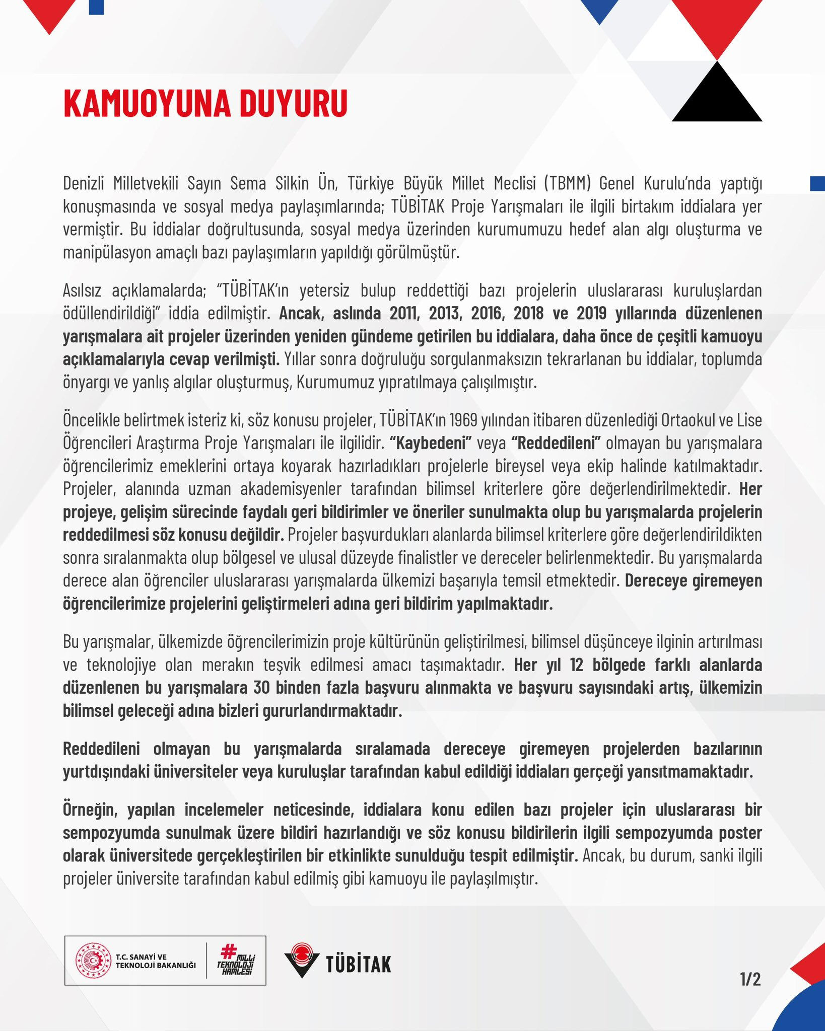 TÜBİTAK'tan 'reddedilen proje ödül aldı' iddialarına yalanlama: O proje uluslararası yarışmada derece almadı TÜBİTAK'tan reddedilen proje ödül aldı iddialarına yalanlama: O proje uluslararası yarışmada derece almadı - 1. Resim