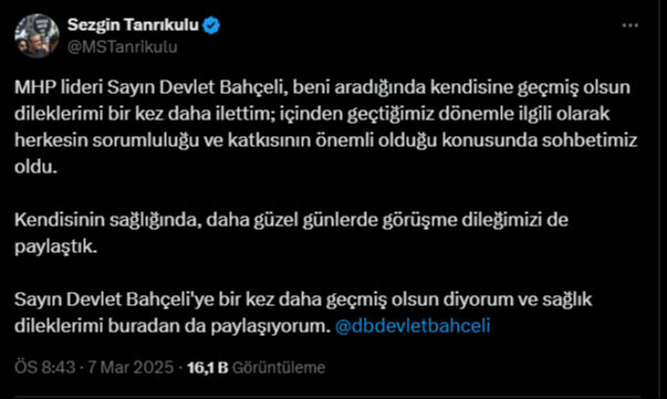Bahçeli'den bir sürpriz telefon daha! CHP'den o ismi aradı - 1. Resim