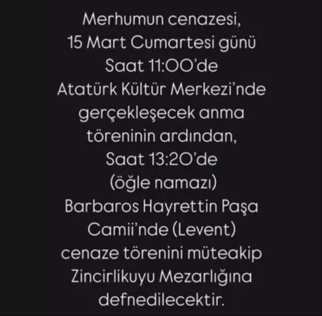 Şinasi Yurtsever'in cenaze programı belli oldu Şinasi Yurtsever'in cenaze programı belli oldu - 3. Resim