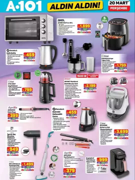 A101 aktüel 20 Mart kataloğu! Bu hafta A101'de neler var? Termosifon, çelik kettle, iyonik saç kurutma makinesi, saç düzleştirici - 5. Resim