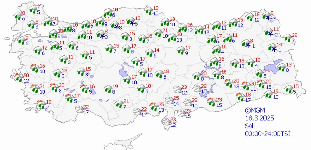 Yarın hava nasıl olacak 18 Mart? AKOM’dan yağış uyarısı! Yarın hava nasıl olacak 18 Mart? AKOM’dan yağış uyarısı! - 1. Resim