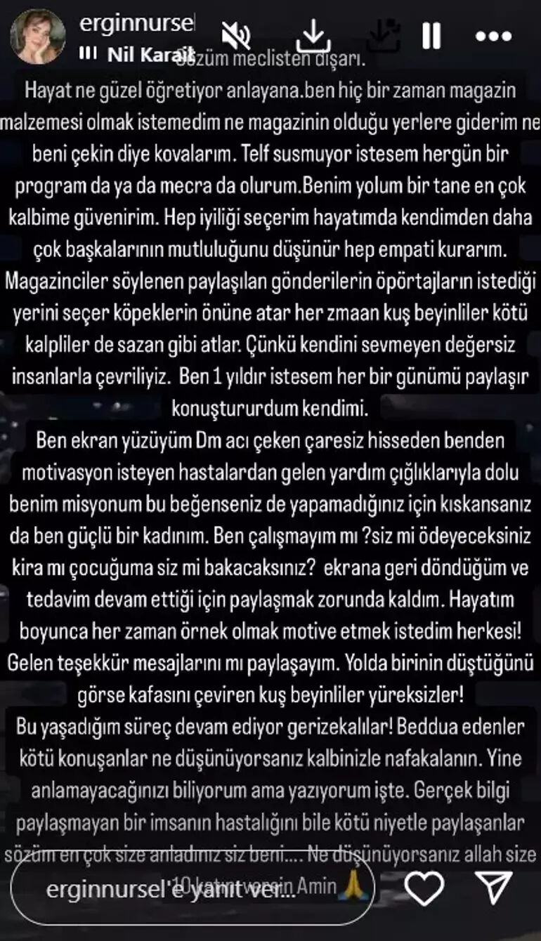 Kanser tedavisi görmüş, iyileşmişti! Nursel Ergin'den eleştirilere sert tepki:  Kanser tedavisi gören Nursel Ergin'den eleştirilere sert tepki: