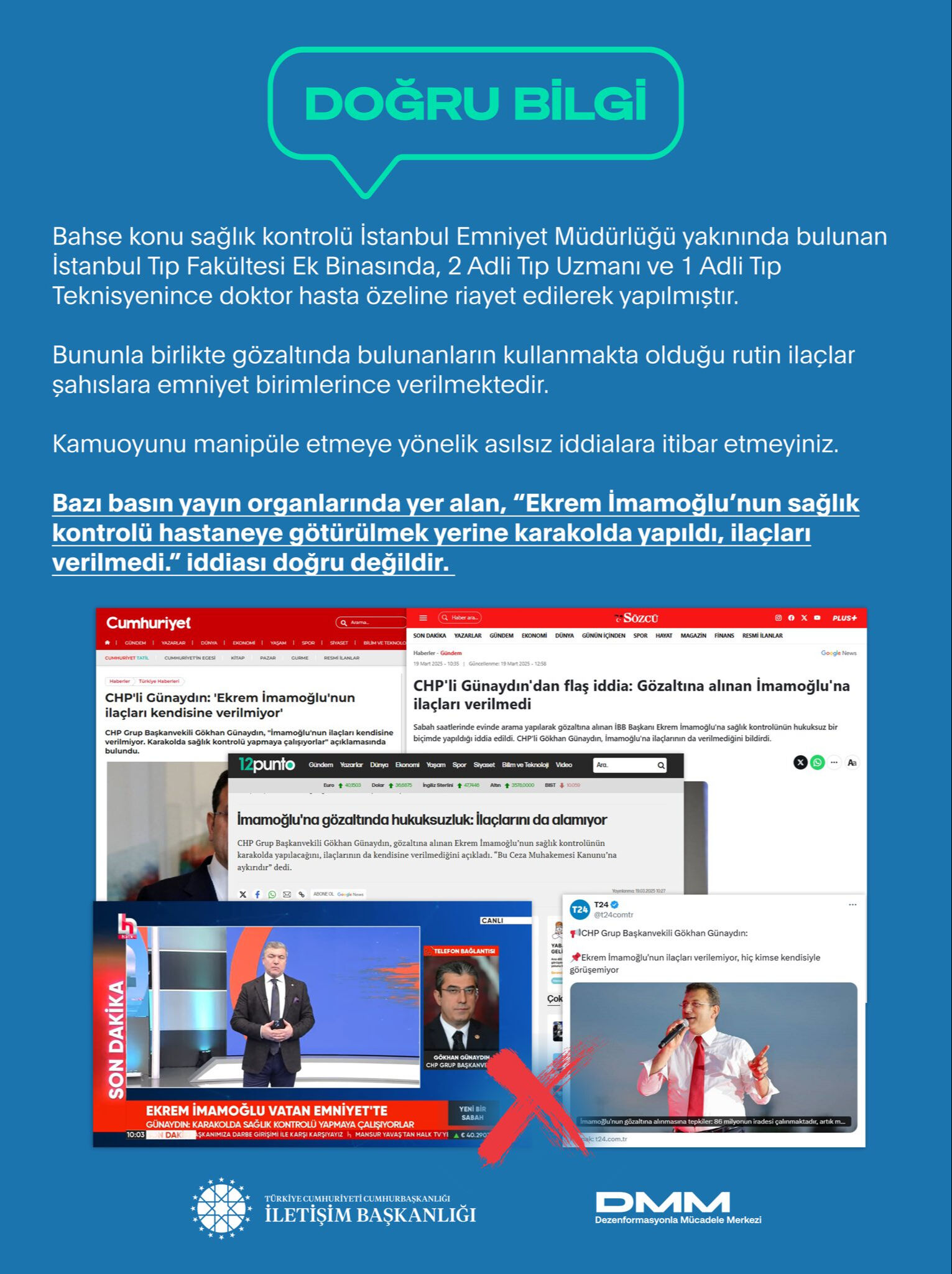 İlaçlarının verilmediği öne sürülmüştü: Başsavcılıktan Ekrem İmamoğlu hakkındaki iddialara cevap - 1. Resim